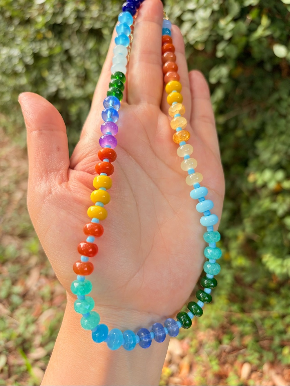 Colorful Multicolor Natural Stone Bead Necklace - Picture 4 of 5